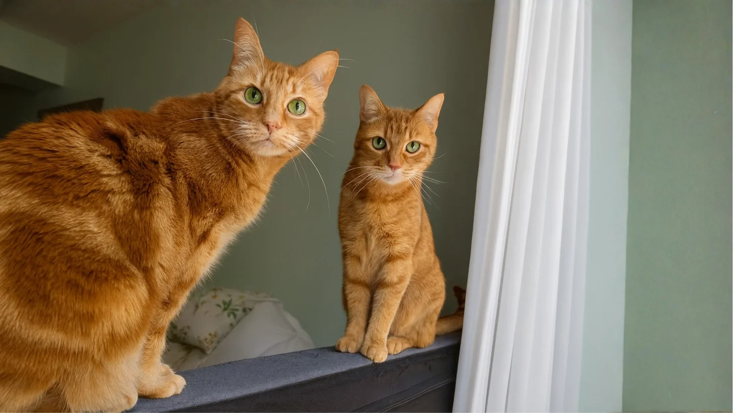 Cricket and Gil the cats relaxing together