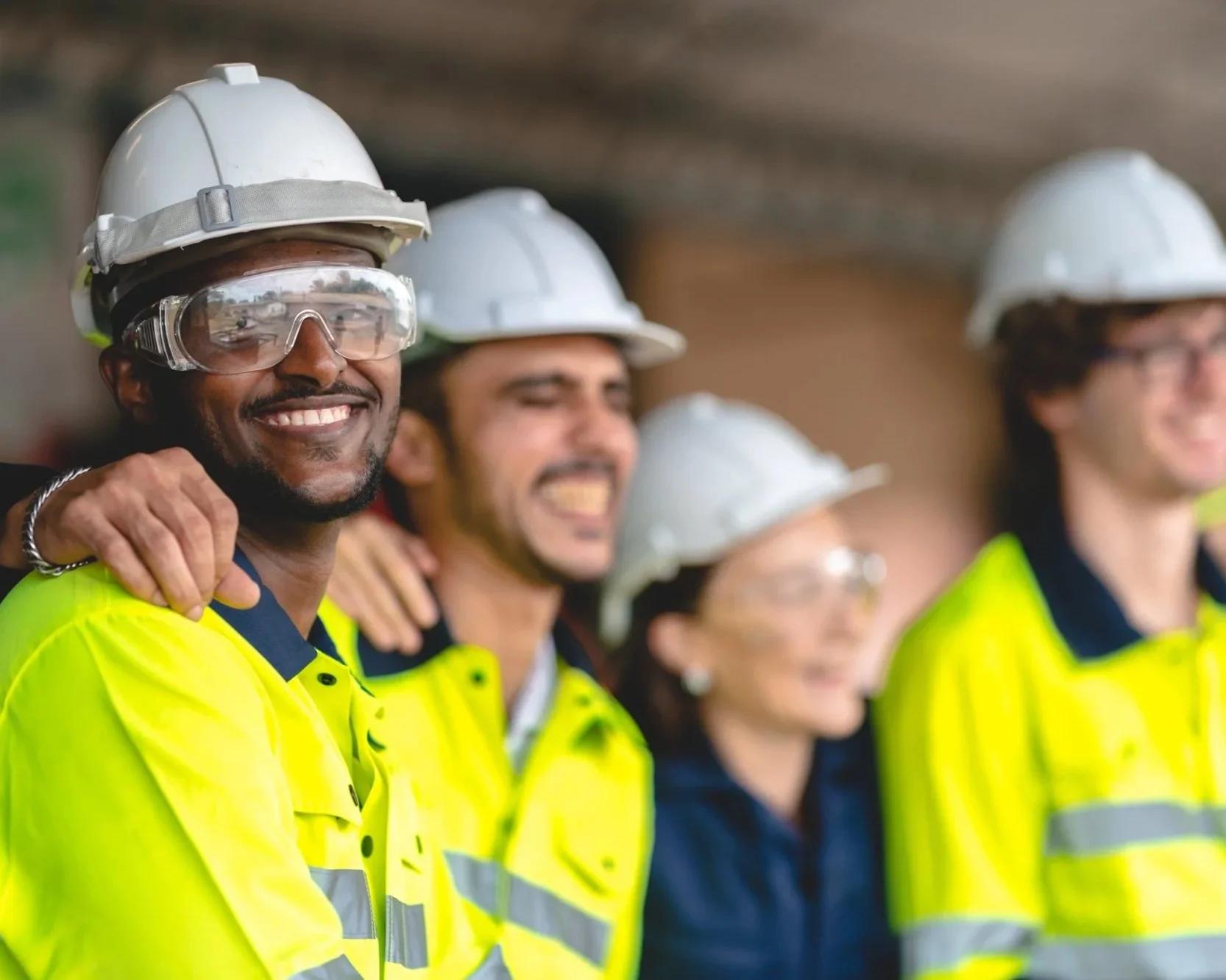 Group of diverse construction workers - market to masses of trade pros - omnichannel marketing for b2b