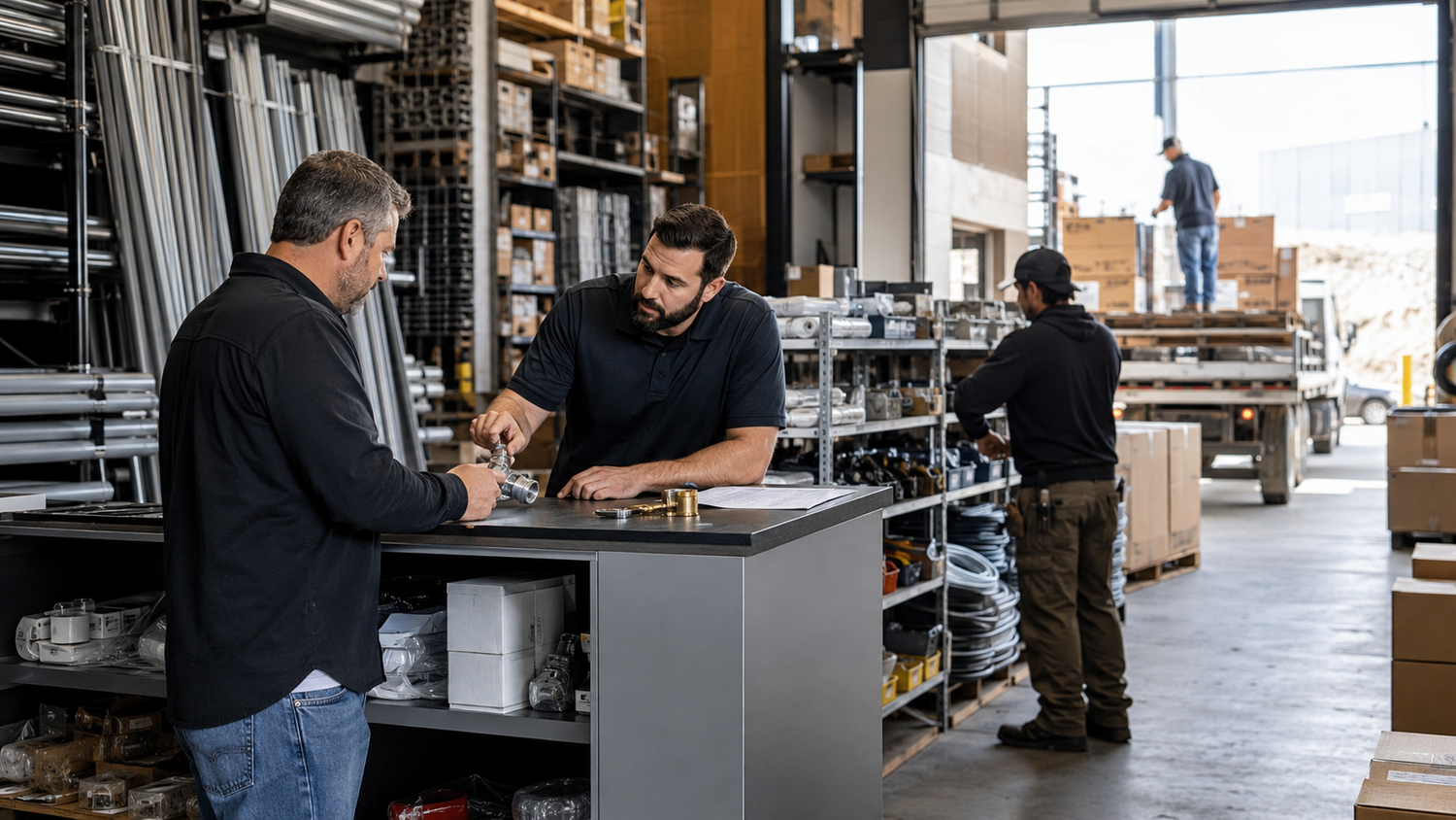 Professionals working together in an active distribution environment