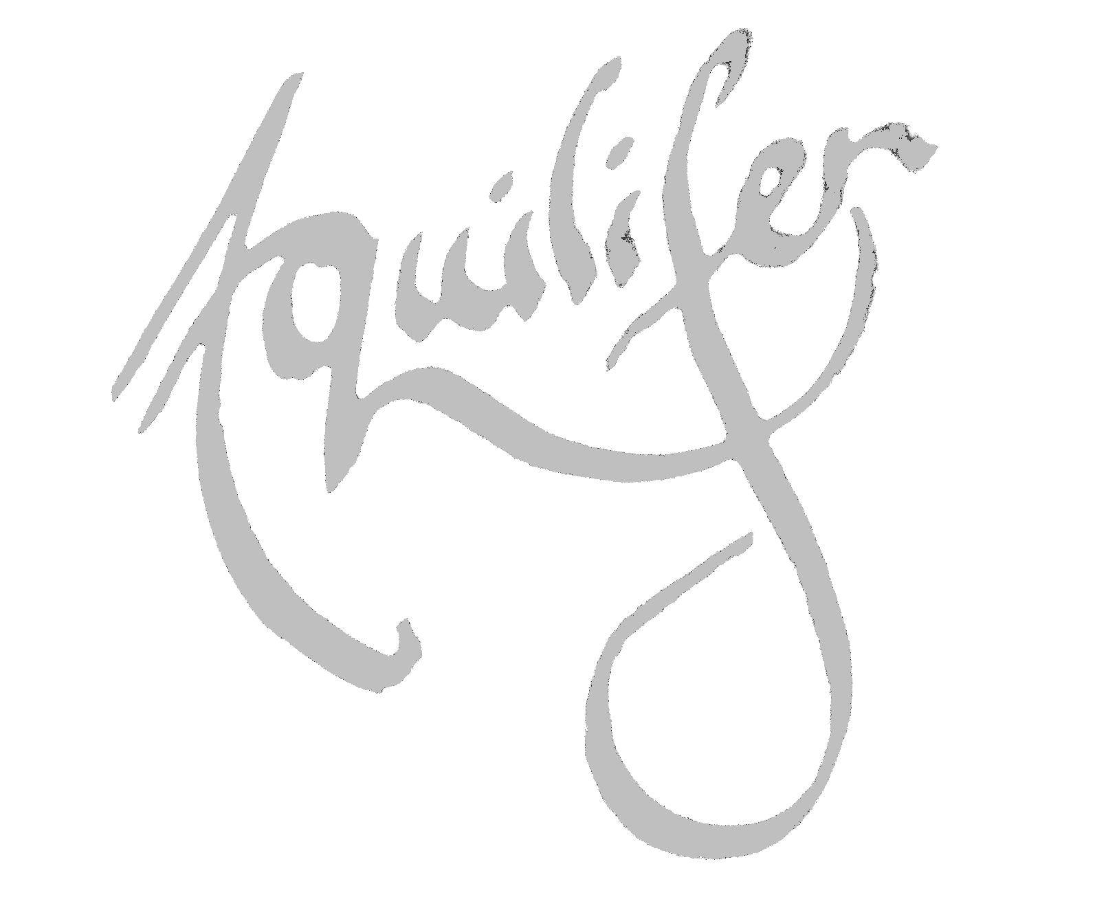 Stylized text that says 'Aquilifer' in a cursive font with a looped underline.