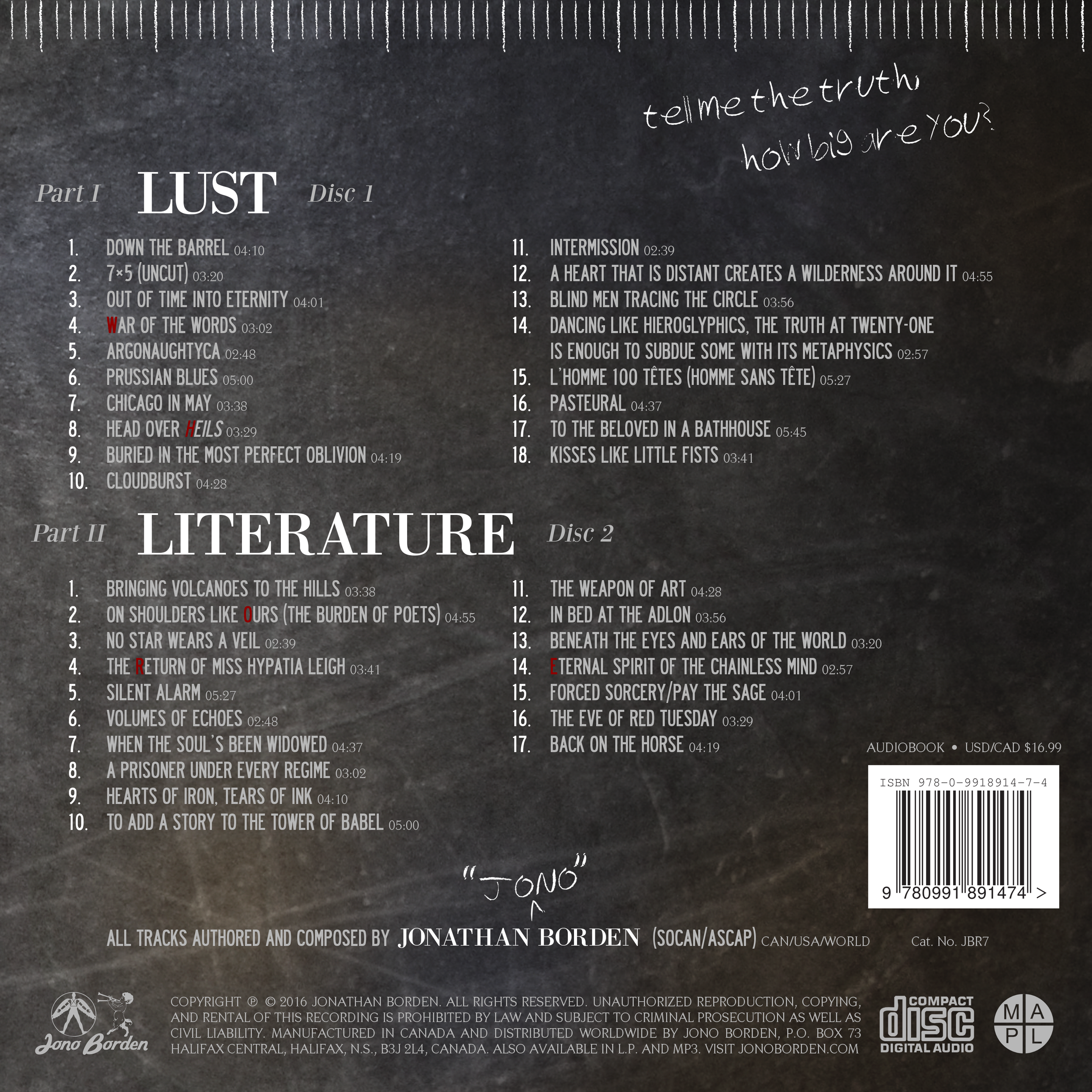 Jono Borden - 7x5 (CD Back Cover)