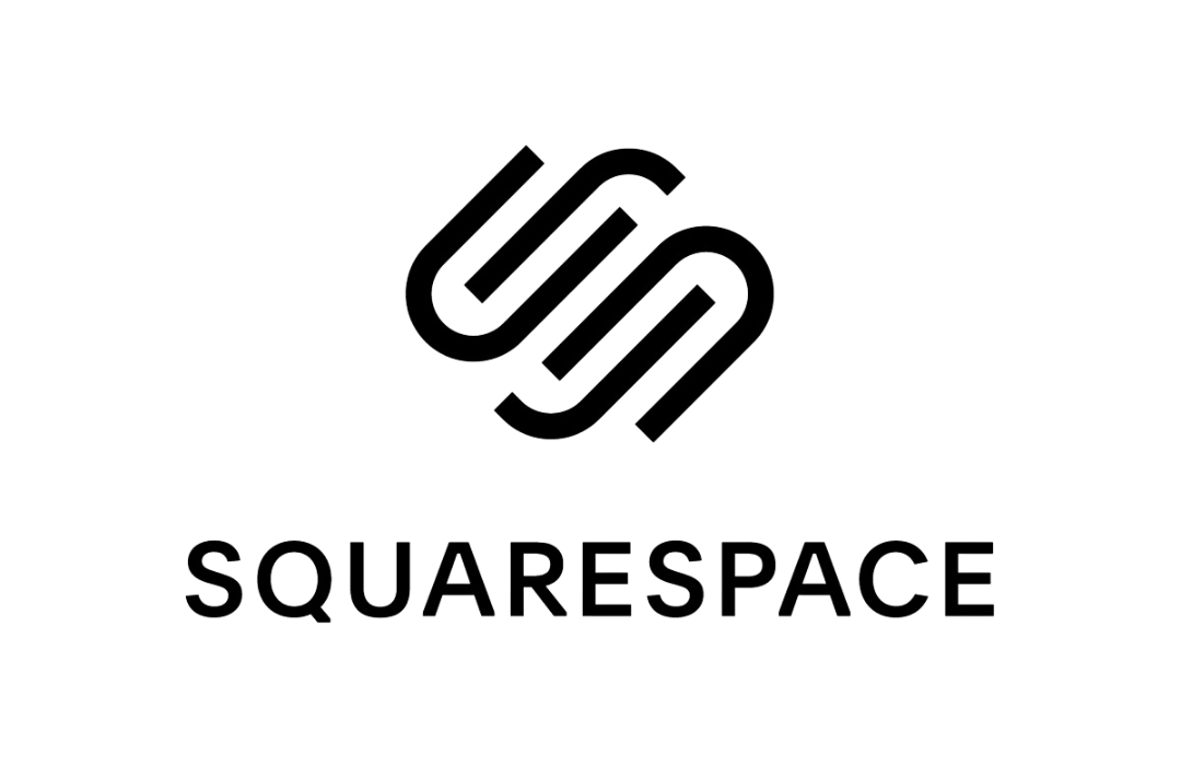 Logo of Squarespace, a website building platform, featuring a stylized 'S' symbol above the word 'SQUARESPACE'.