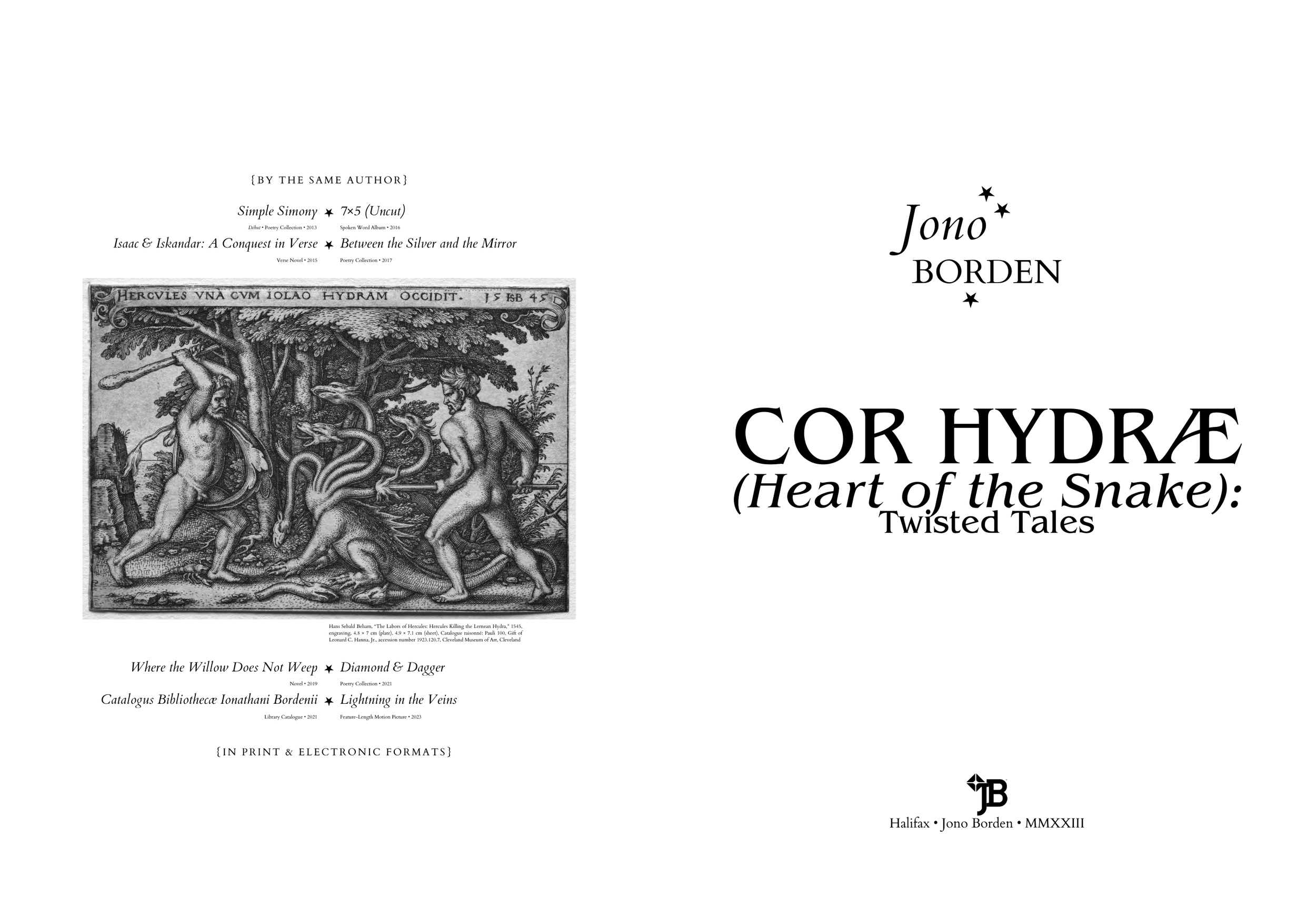 Jono Borden - Cor Hydrae (Title Page Spread)