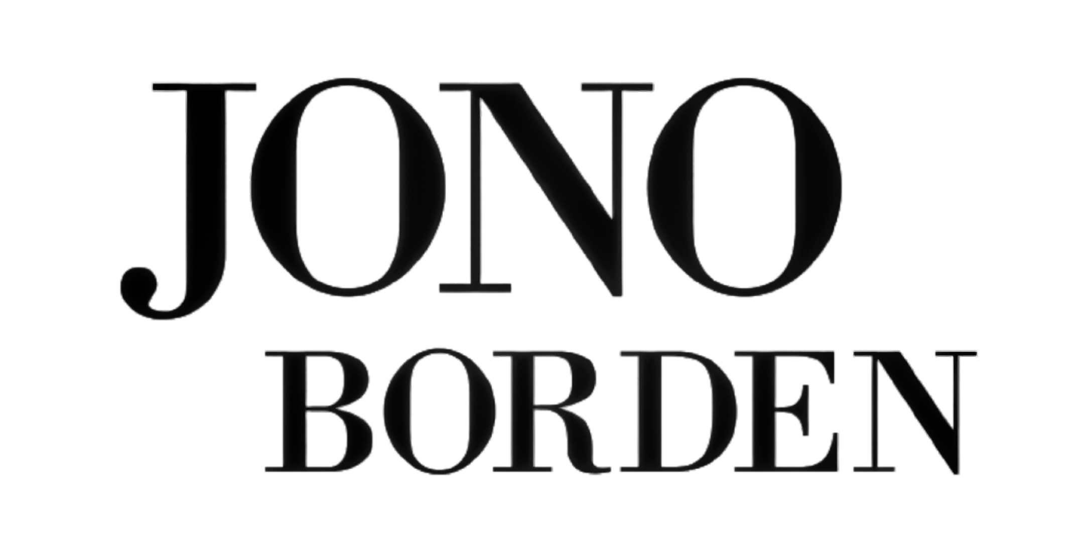 Black text on a transparent background that reads "JONO BORDEN" in a stylized font.