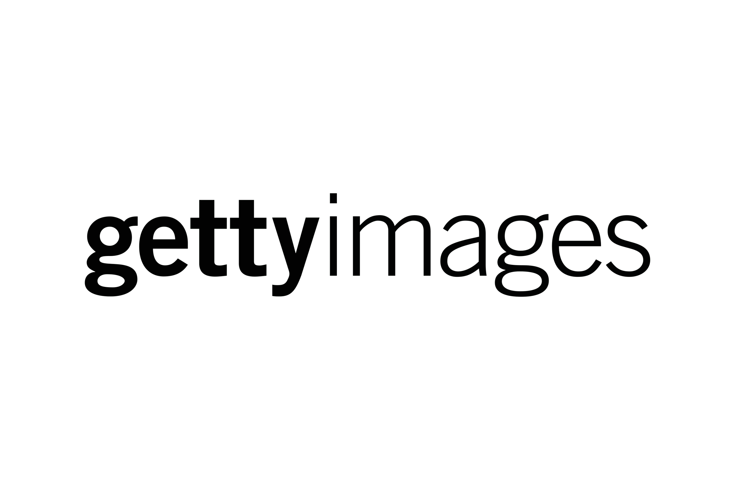 Logo for Getty Images, with name typed in lower case text.