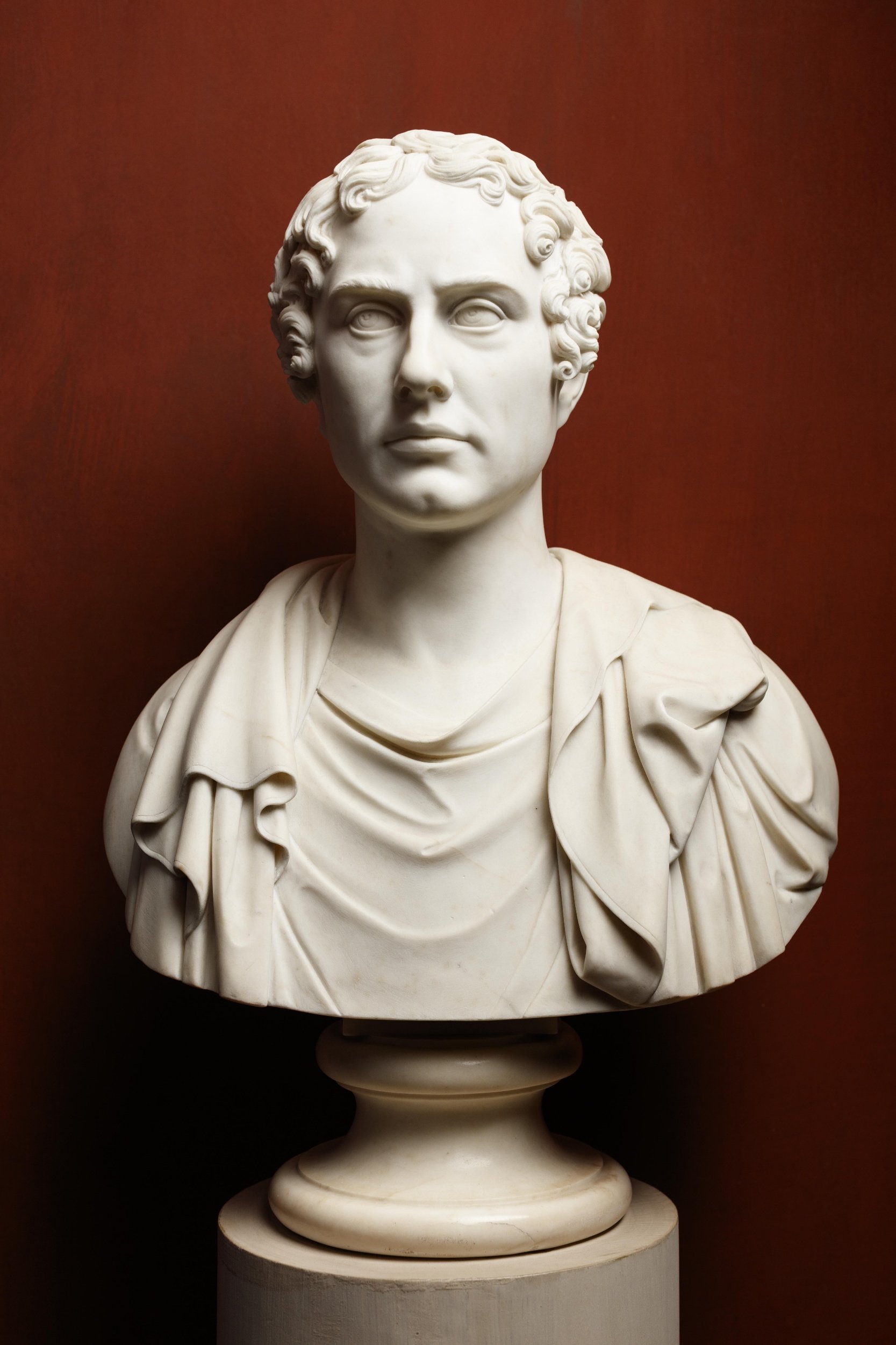 Source: Bertel Thorvaldsen (1770–1844), “George Gordon Byron (Marble Version),” May 1817 (production date presumably 1824), carved marble portrait bust, 65.3 cm (25 23/32 in.) (height), Commissioned by John Cam Hobhouse, Bequest from Bertel Thorvalds