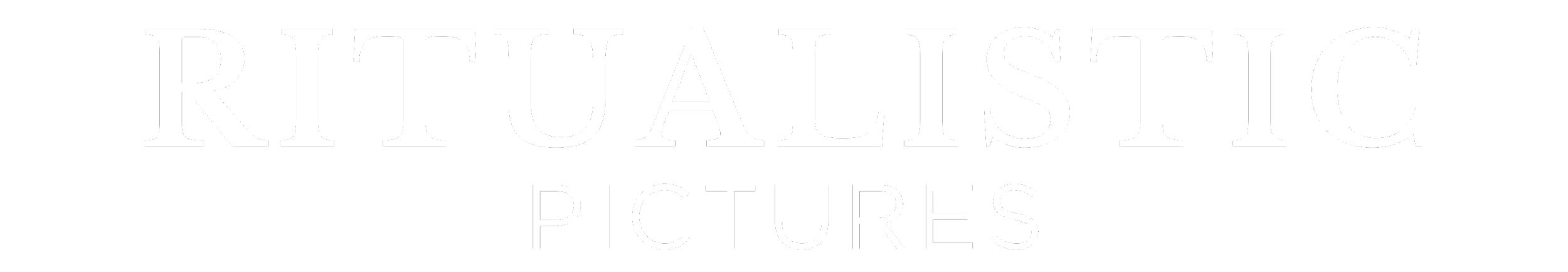 Typographic logo for the film production company Ritualistic Pictures in elegant white serif lettering.
