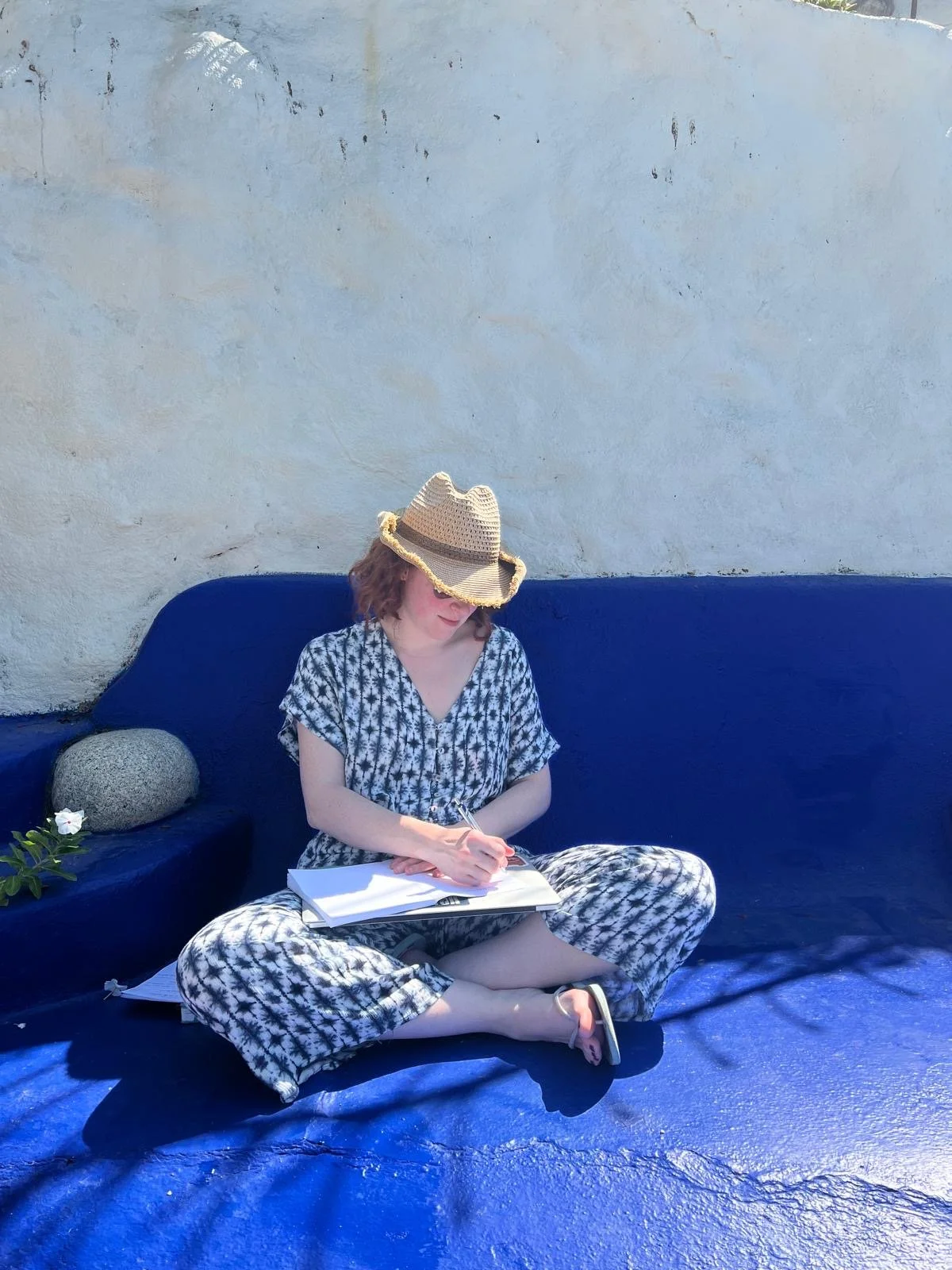 Retreat participant journaling.