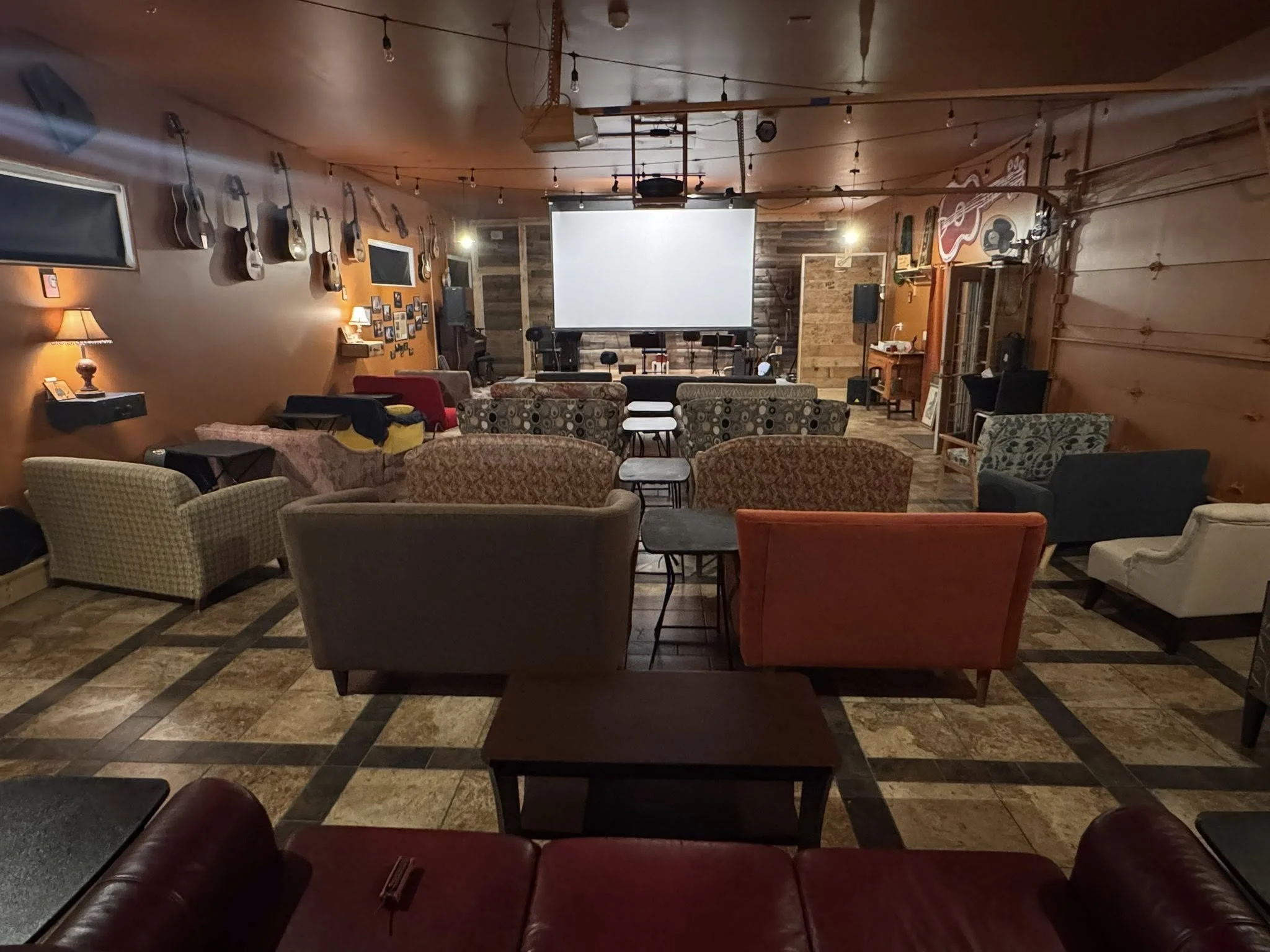 Setup for movie night