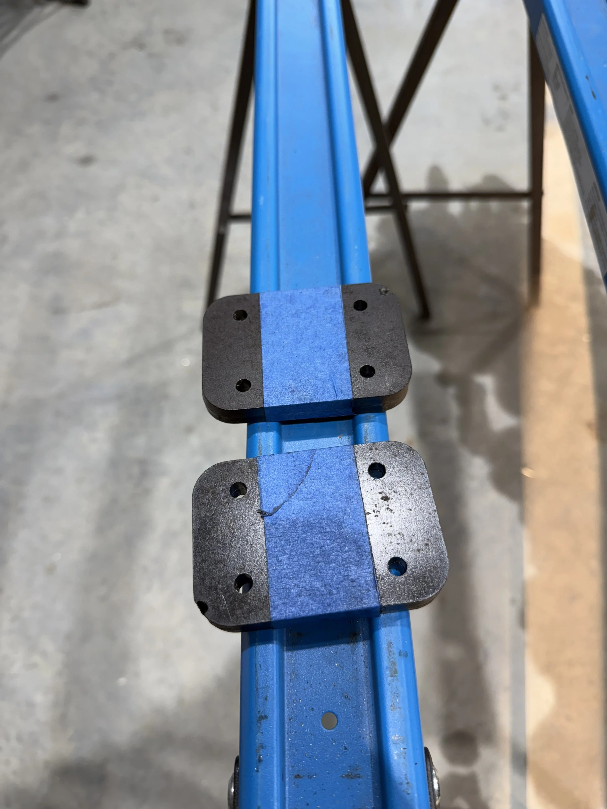 finished bolt holes for the base casters