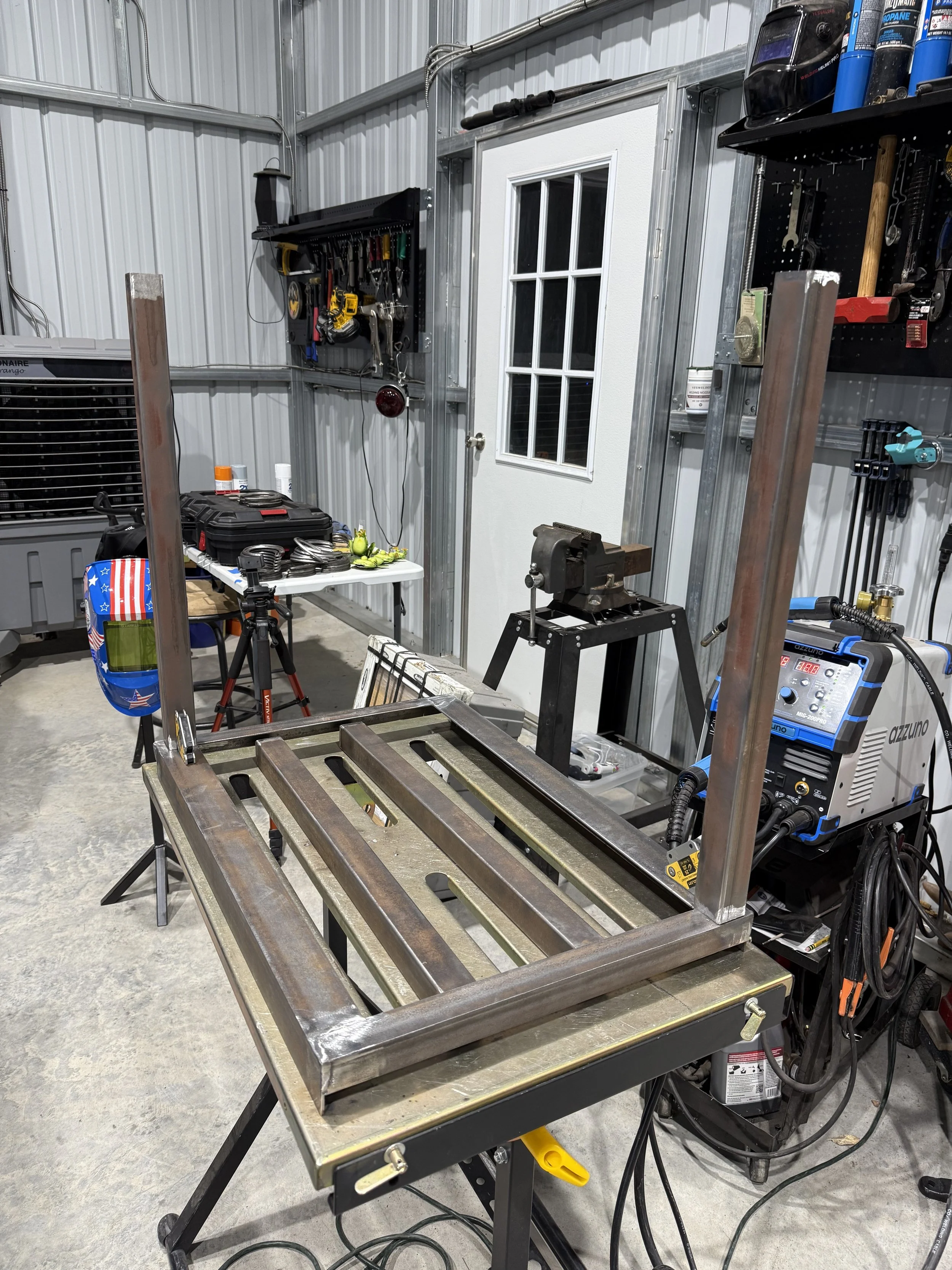 preping for welding of the soon to be sandblaster base