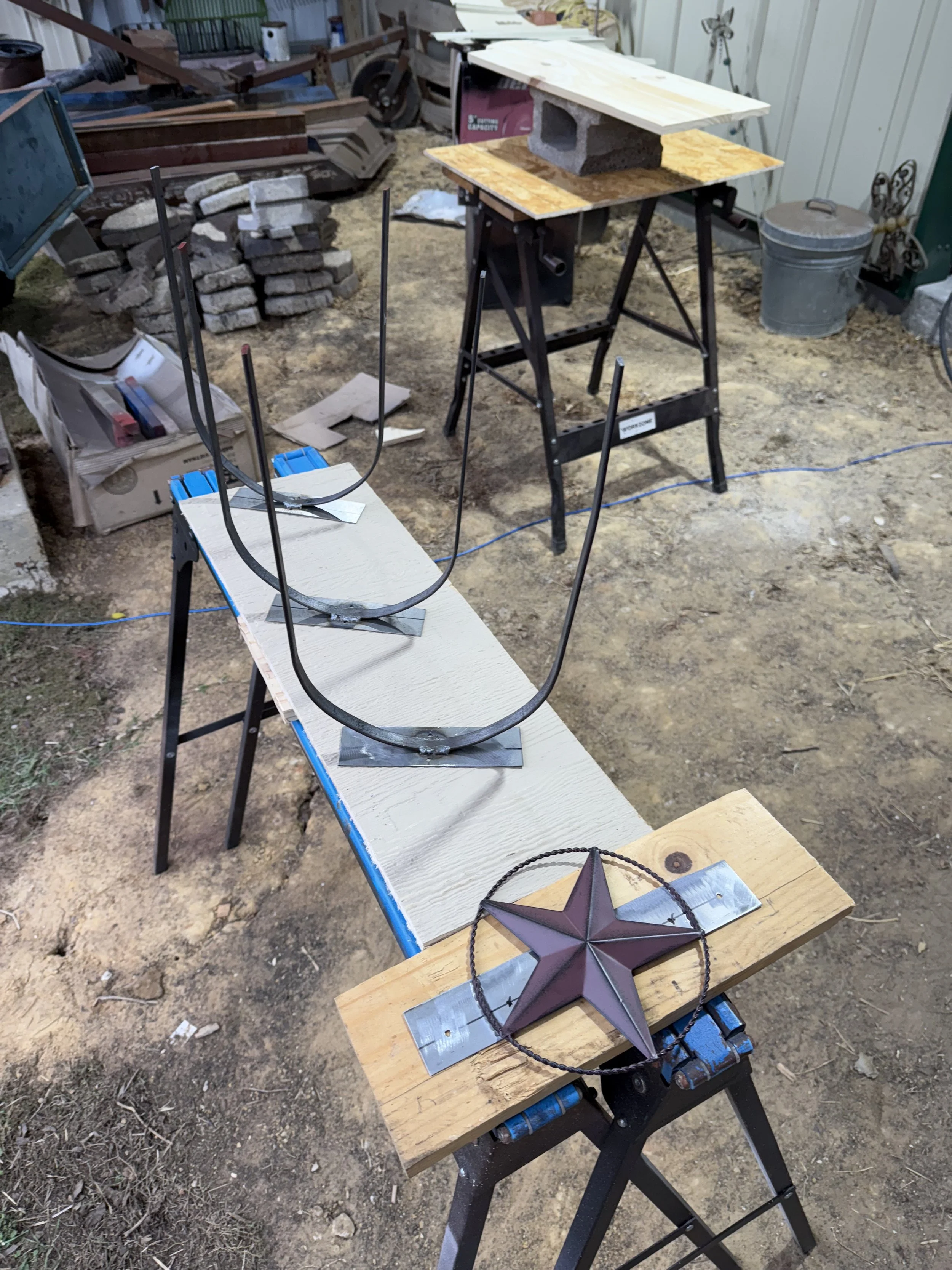 getting ready for the painting of the western cowboy har tri rack parts