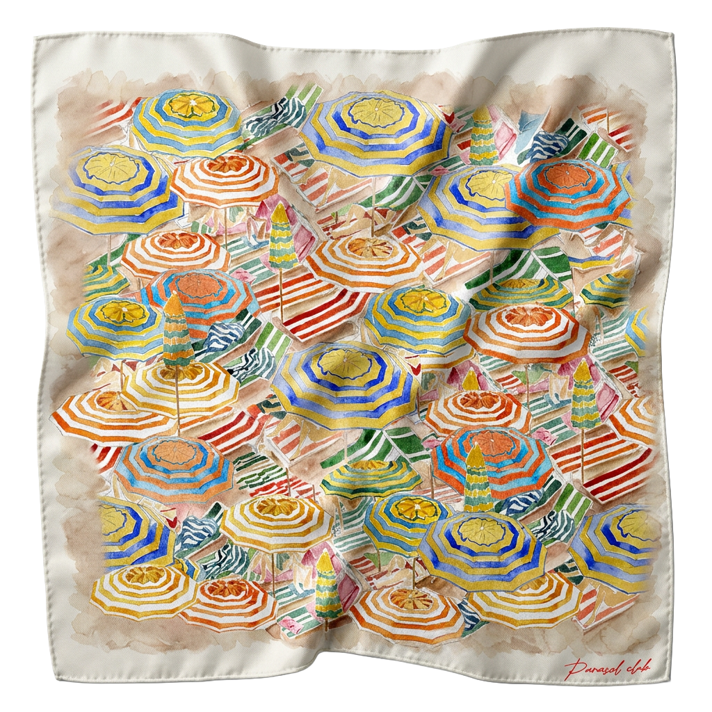 Parasol silk scarf print
