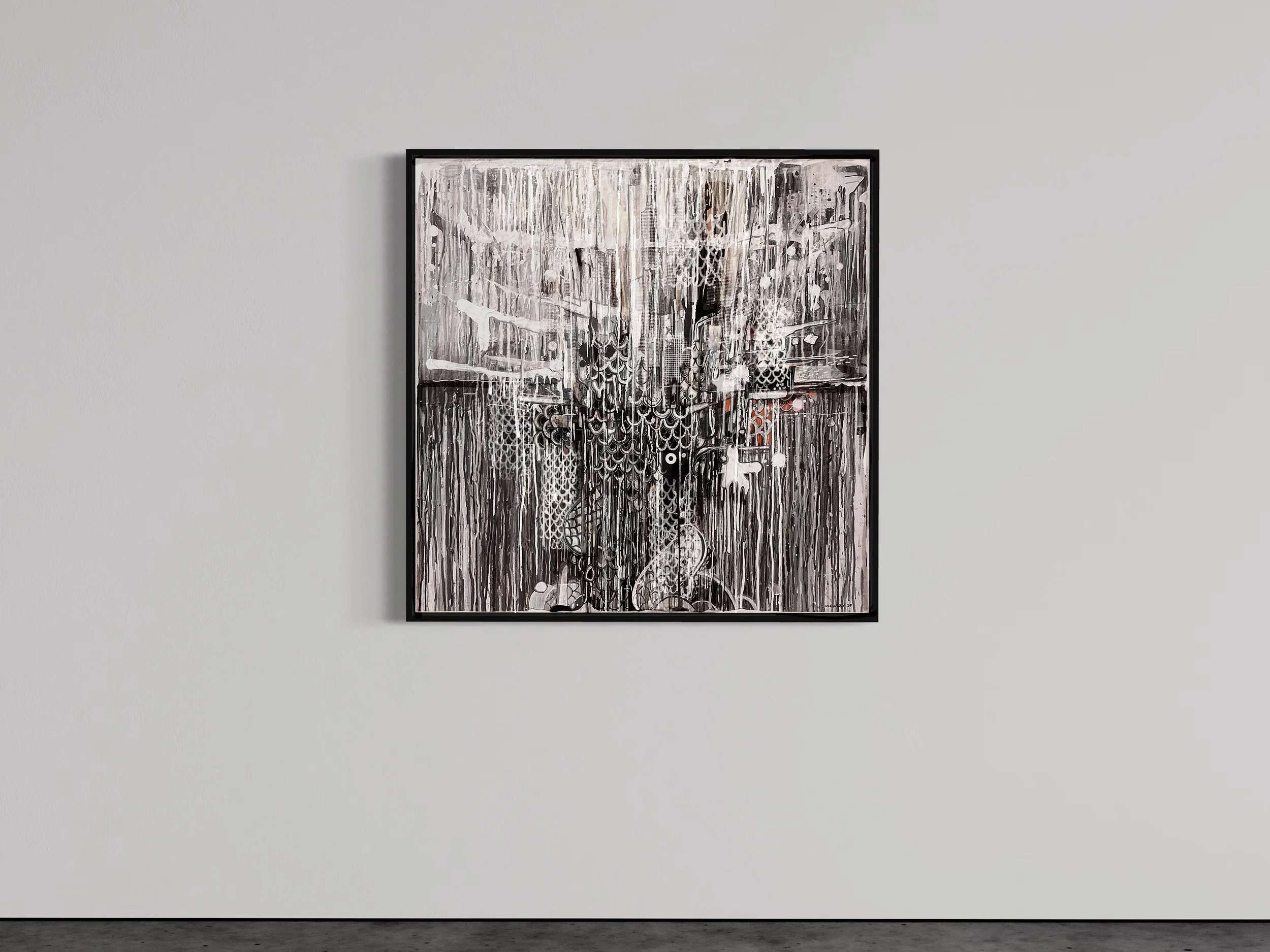 Altar
2025
Acrylic, enamel, fiberglass, India ink, latex, paper, steel, synthetic reptile skin, tape on canvas
36 × 36 × 2 in (91.4 × 91.4 × 5.1 cm)
