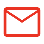 Red envelope icon with a white envelope symbol inside.