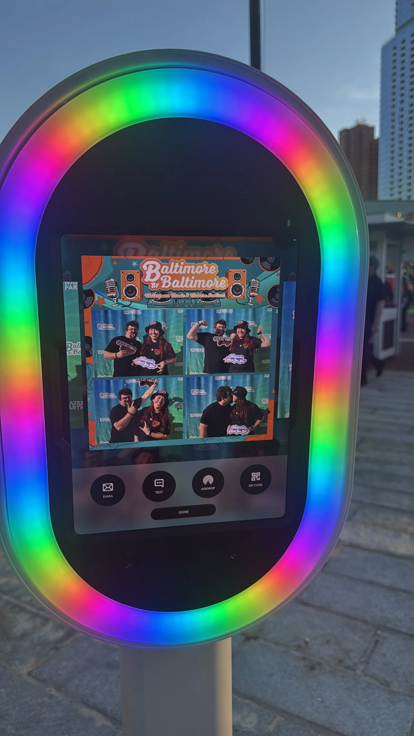 Photo Booth setup at Baltimore's Inner Harbor for a high-energy community event 