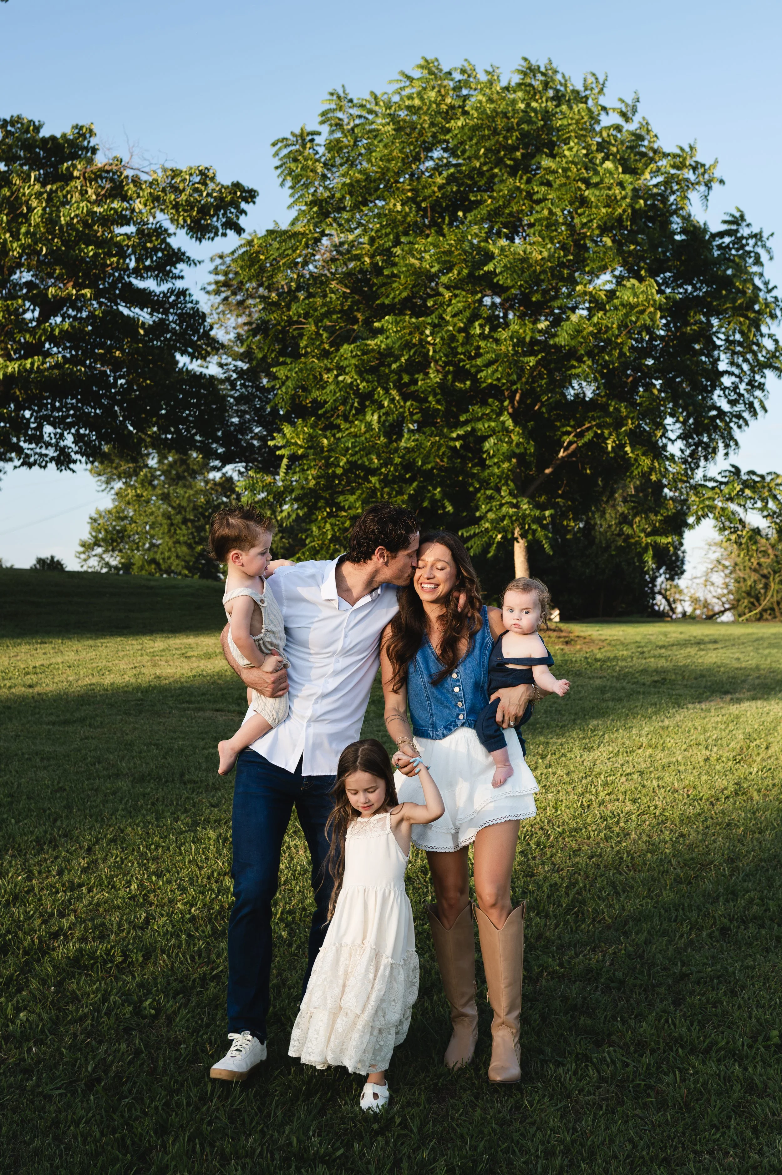 family in open field with trees, clarksville tennesee, nashville, affordable, photographer