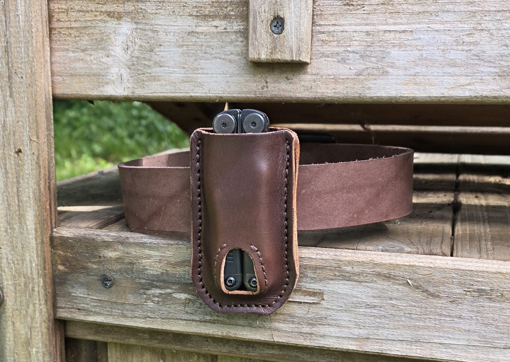 Handmade leather multi-tool holster for Leatherman