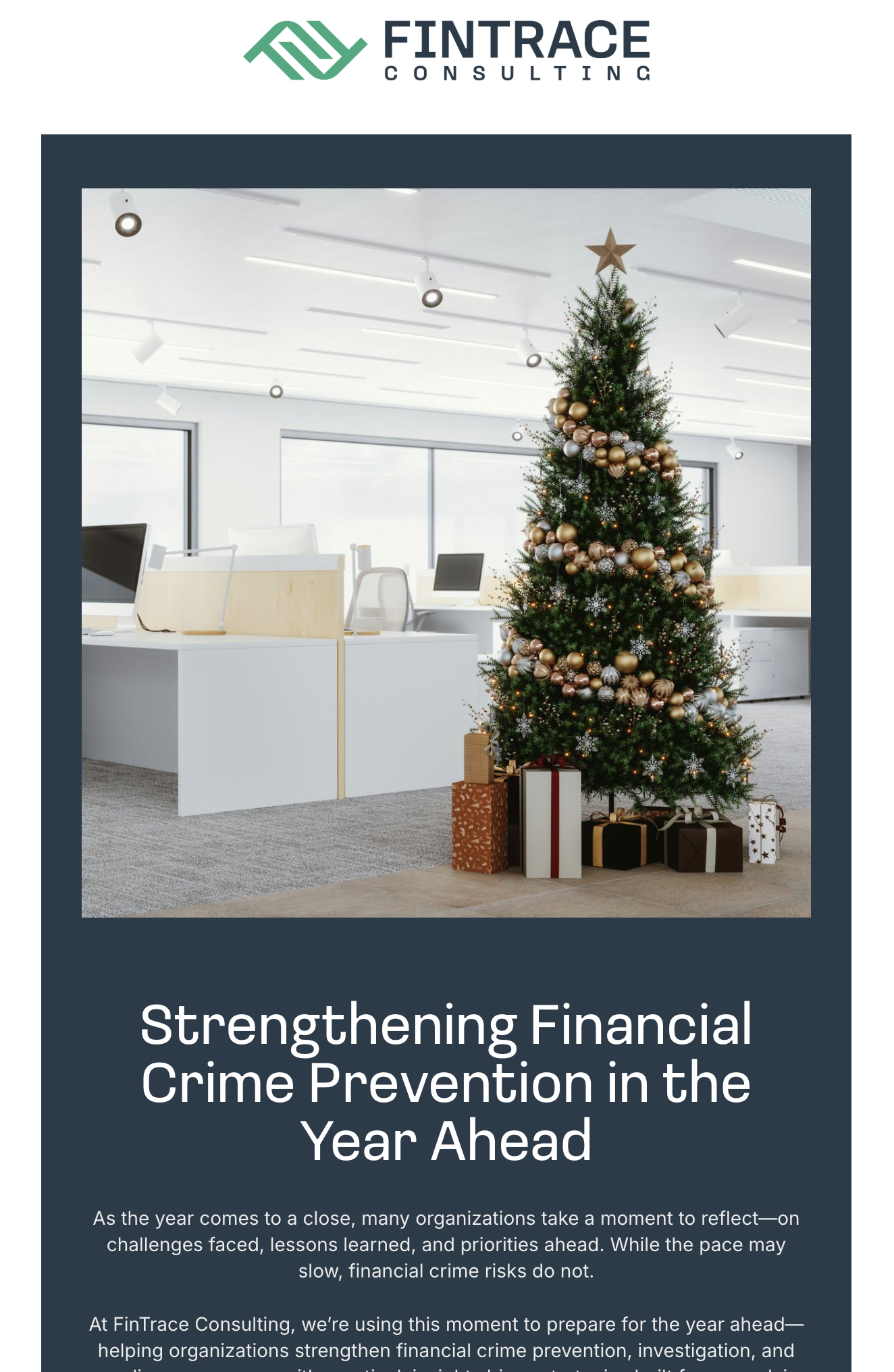 Image of December Fintrace Insights Newsletter