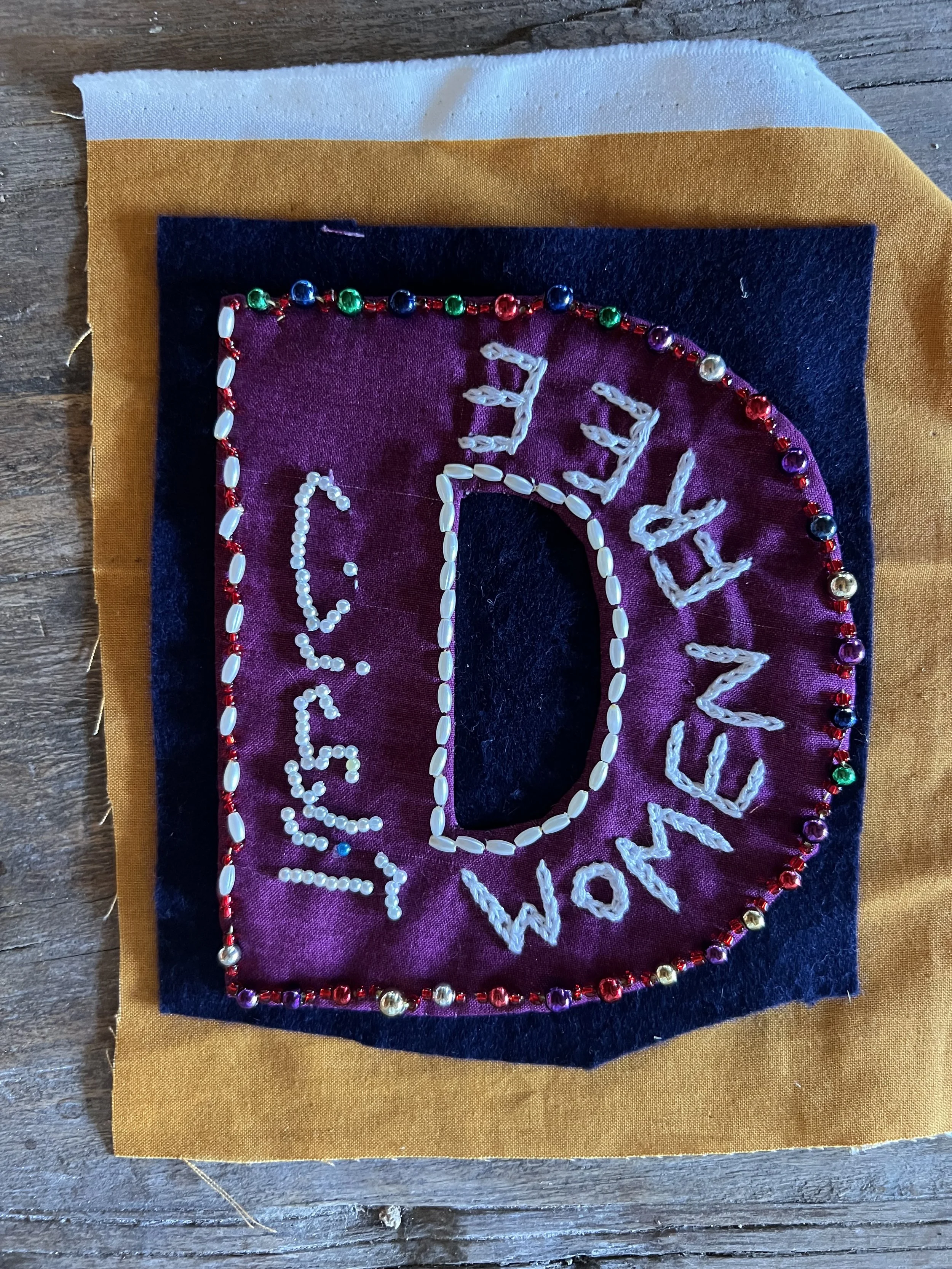 Detail form a letter on the Dare to Be Free Madge Flag