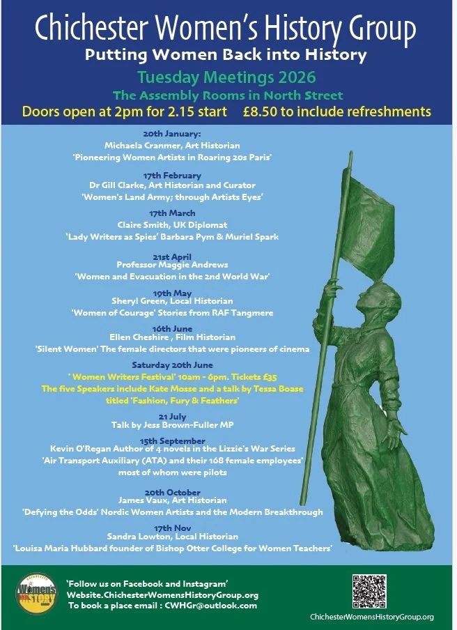 Chichester Womens History Group Poster from 2025 Talks