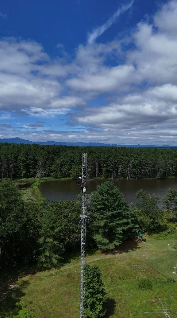 Tower installation contractor erecting guyed tower — Rohn, Tashjian, and USTowers structures, New England and nationwide