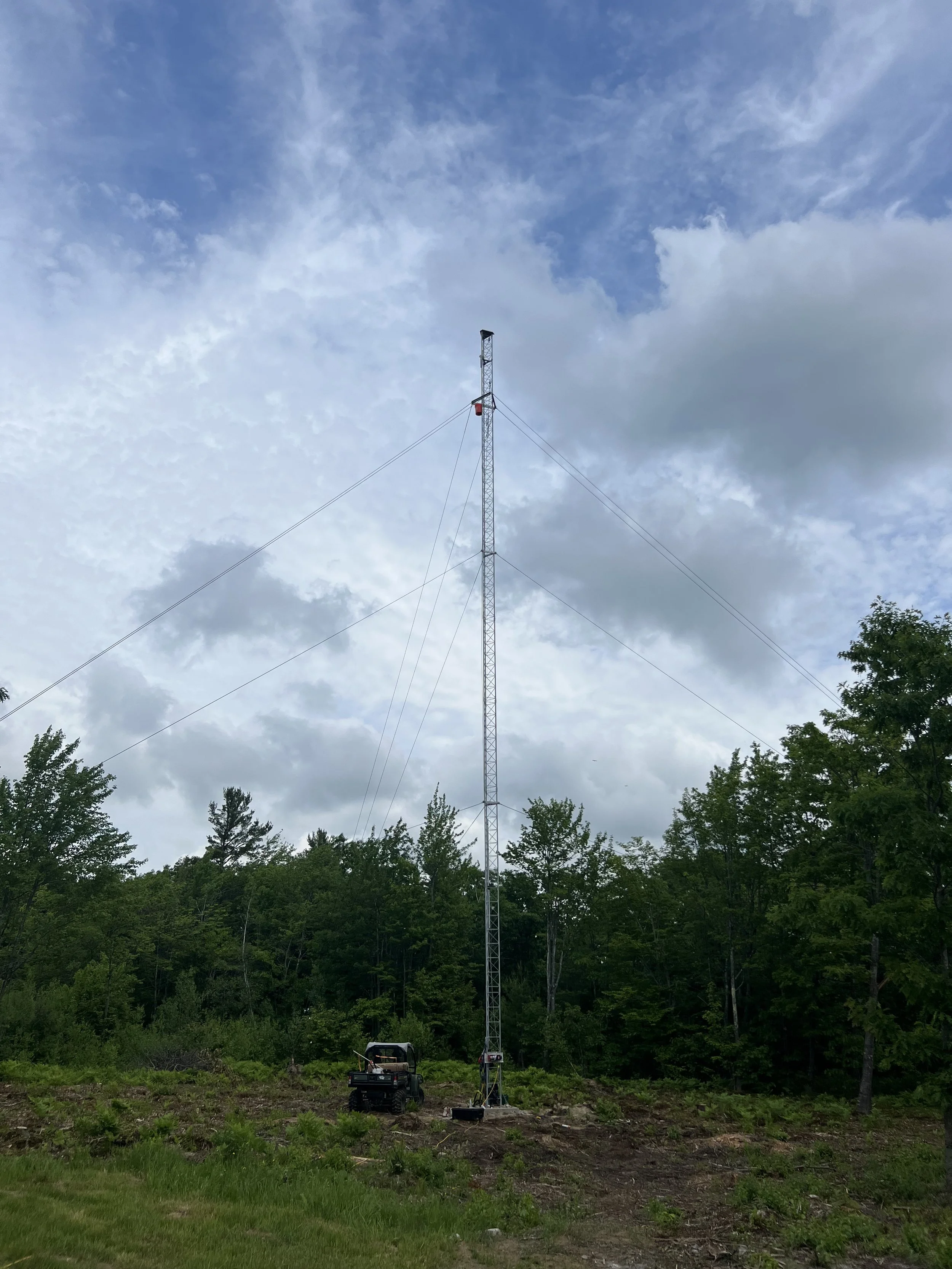 Guyed tower installation complete — Rohn tower erection and ham radio antenna contractor serving New England and nationwide