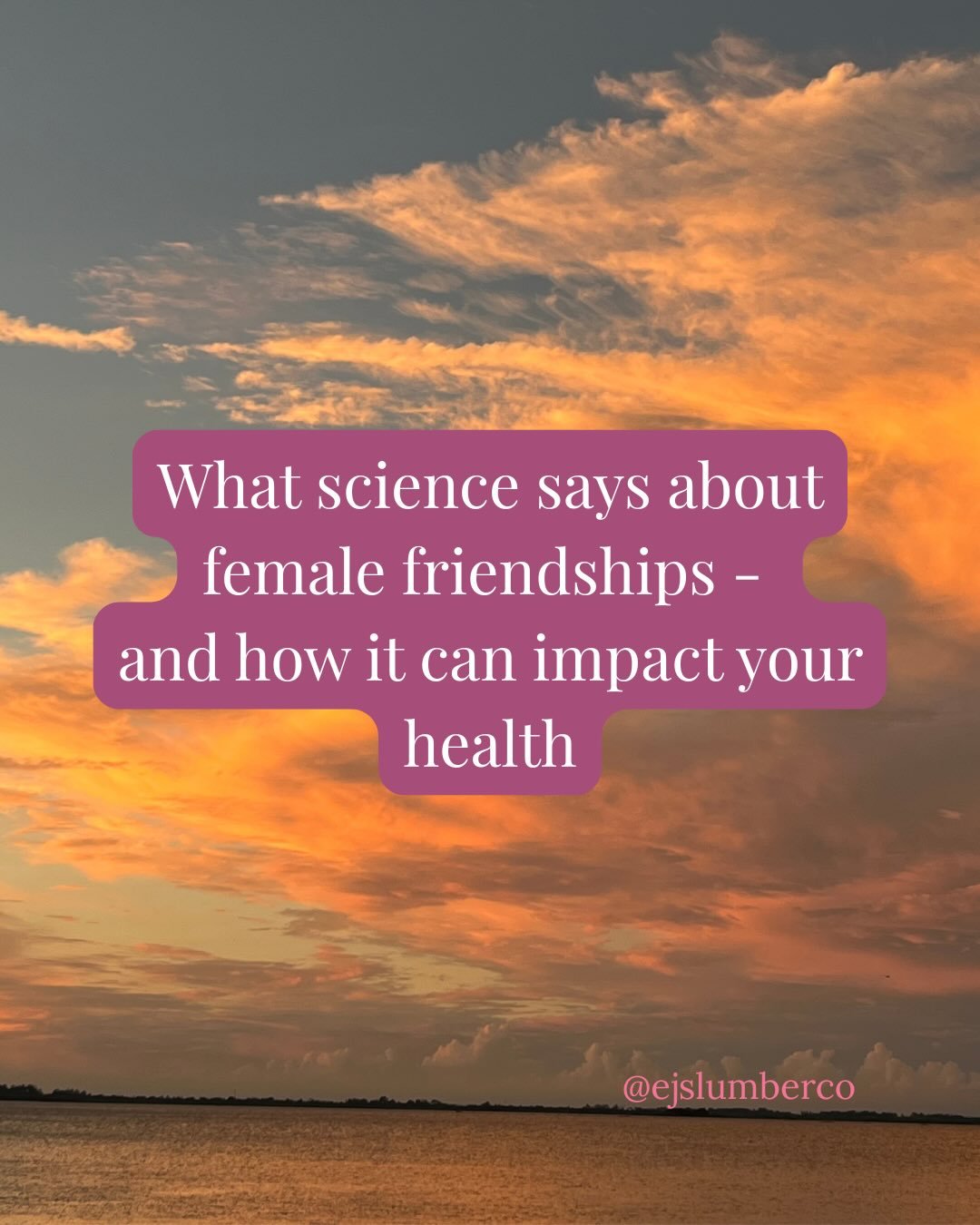 We knew that female friendships have the ability to impact our lives in a major way. 

Now we know that those friendships are vital to our health and wellbeing. 

They take understanding. They take intention. And they take care. 

#ejslumberco #frien