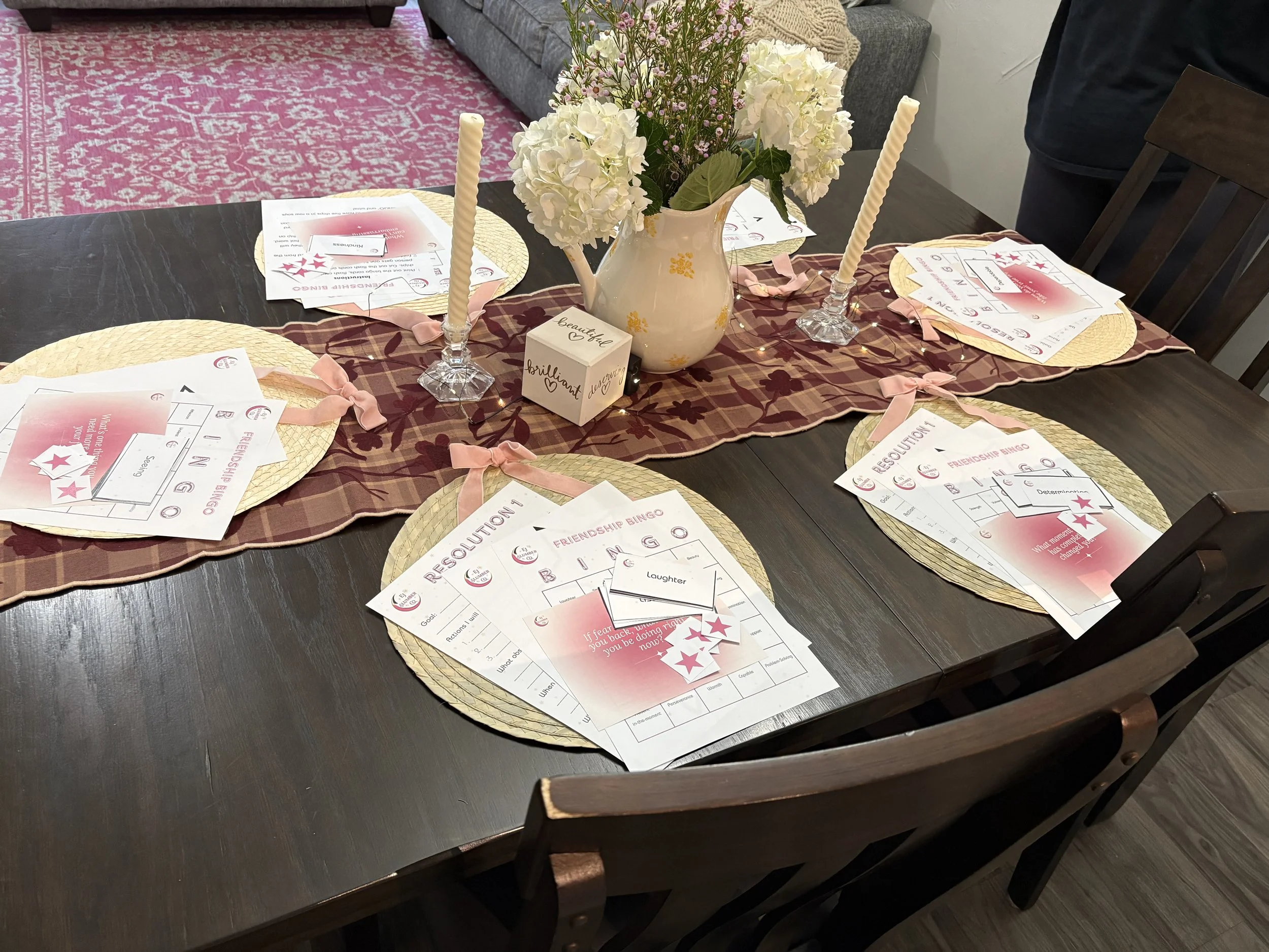 Our activities make party planning easy, while focusing on connection! You can get all our EJ Slumber Co activities through the Activities Package, or by booking a Slumber Party with us!