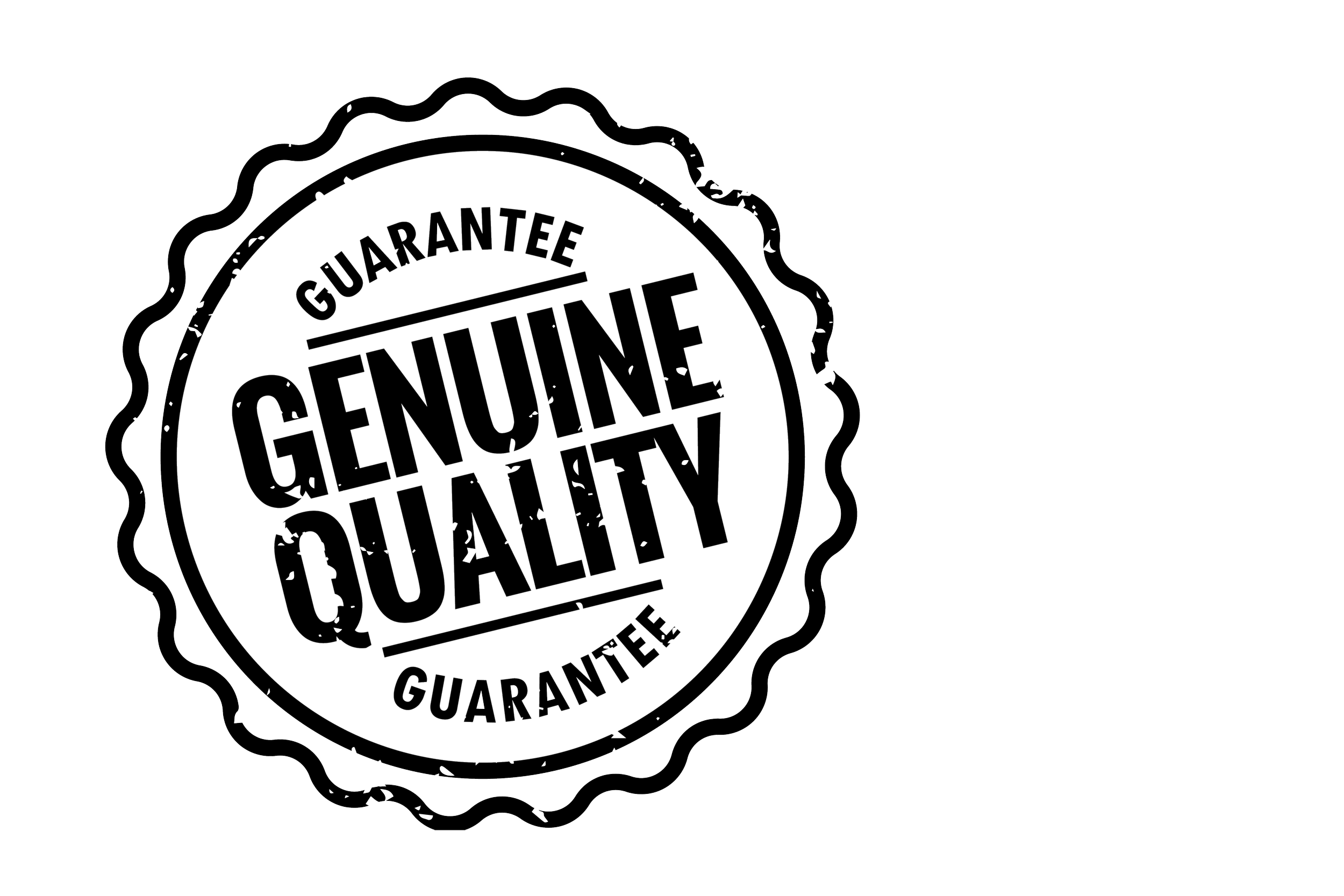 A seal or badge with the words "Genuine Quality" and "Guarantee".