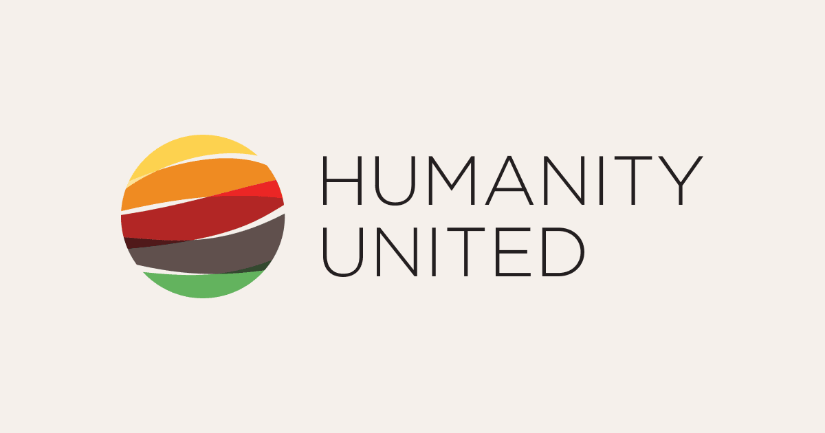 HUMANITY UNITED logo with a multicolored circle and black text on a light background.