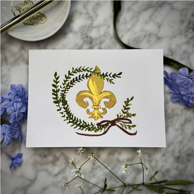 Fleur de Lis Fold Over Notes