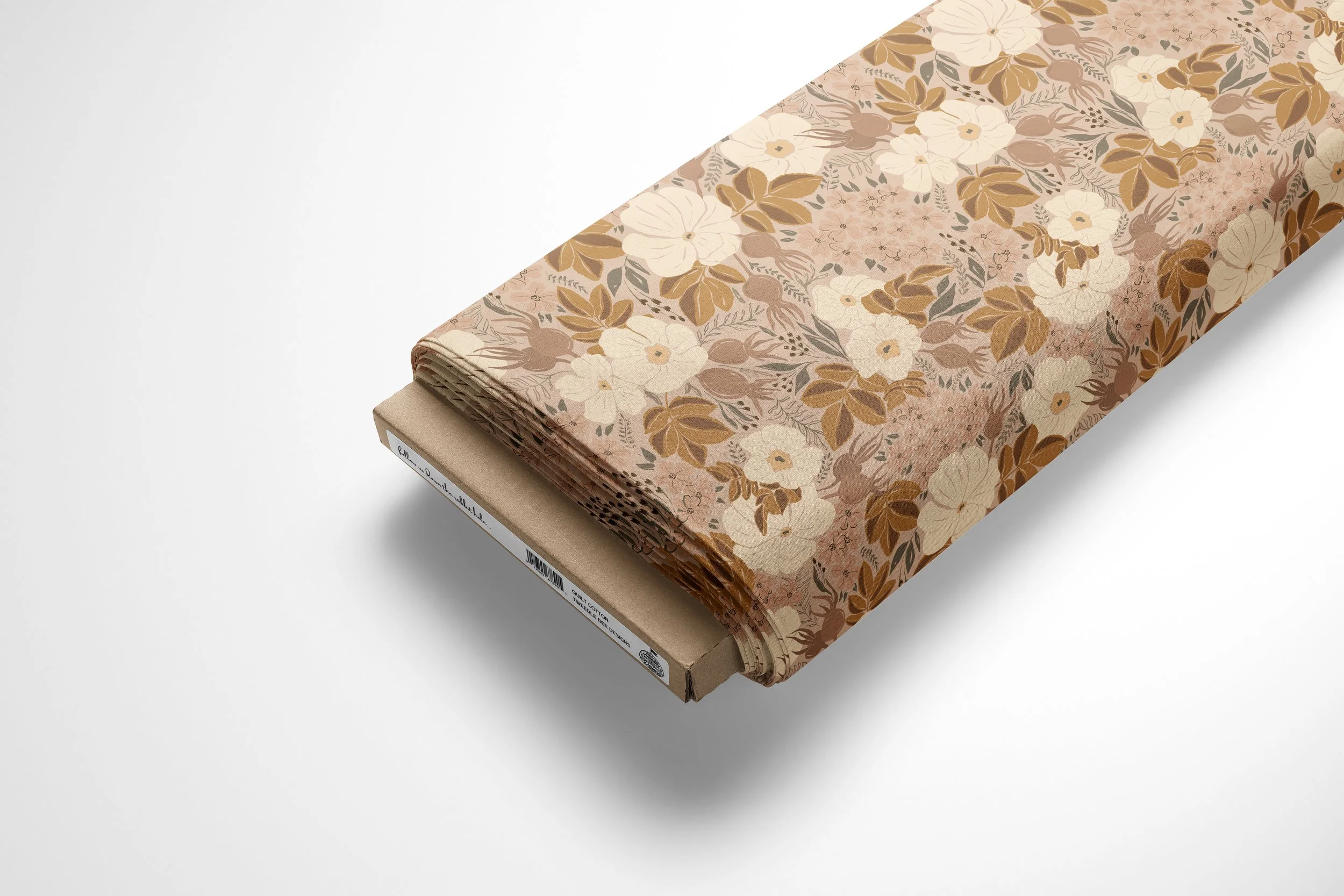 Premium Brown Fall Floral Quilting Fabric