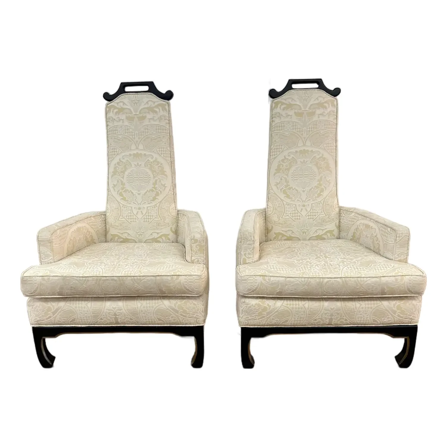 James Mont Style 1960s Throne Chairs