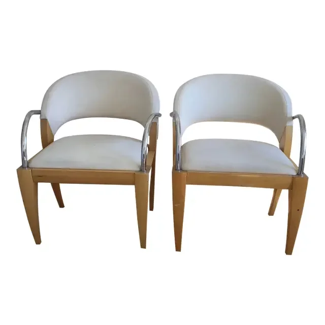 2000s Mitchell Pickard for Brueton Willow Chairs- Set of 2