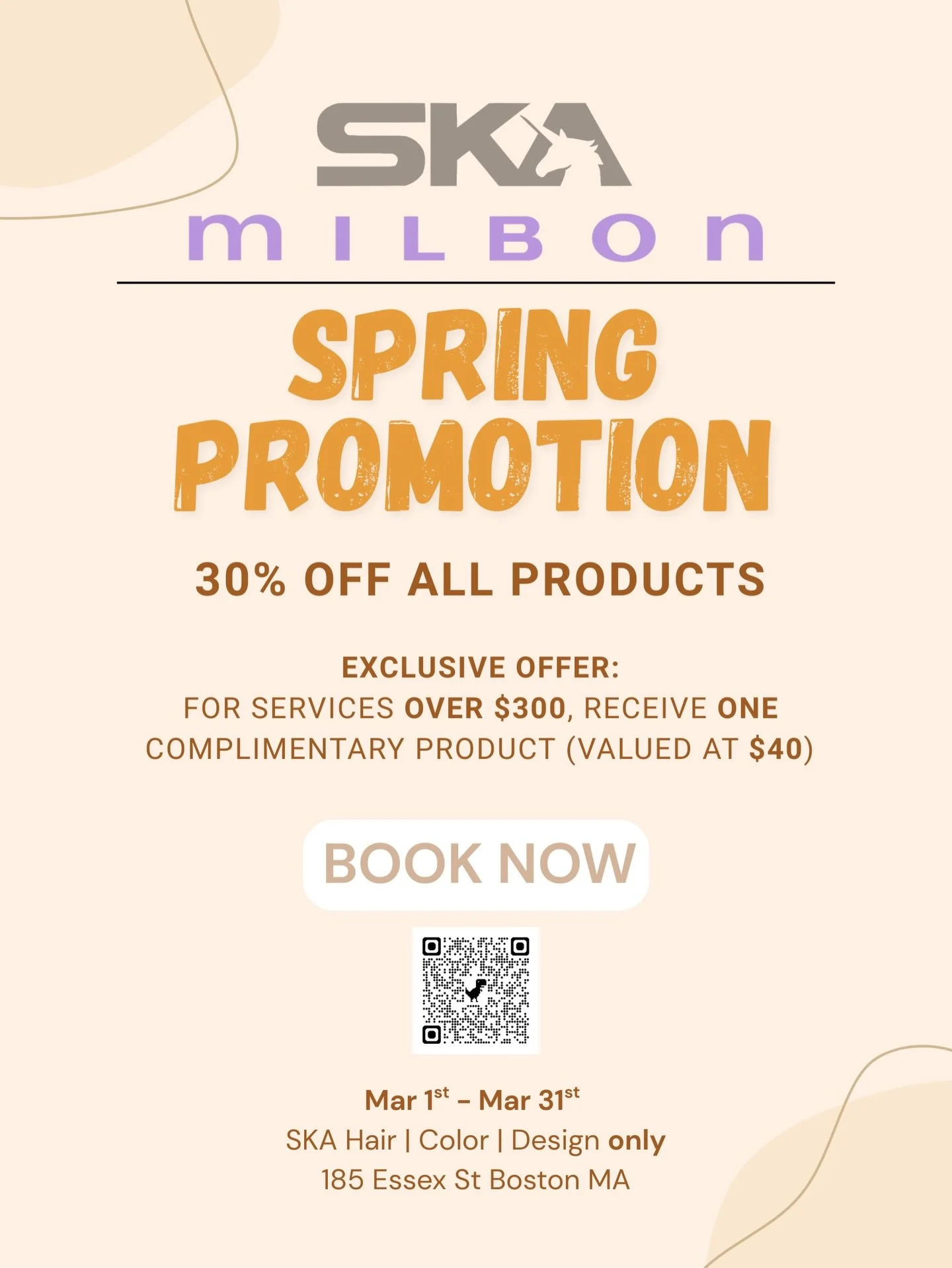 March Special &mdash; All products 30% OFF‼️
Spend over $300 and receive a FREE product (valued up to $40) 🎉
Book your appointment here: https://skabeauty.square.site/s/appointments?location=11ecd4e1b62a08e5ad380cc47a2ae330