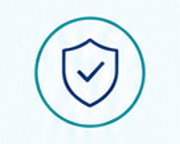 Shield with checkmark inside, representing security or protection