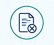 Icon of a document with a cancel or delete symbol.