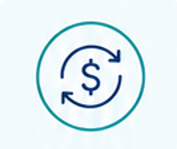 A circular icon with a dollar sign in the center, surrounded by arrows indicating currency exchange or financial transfer.