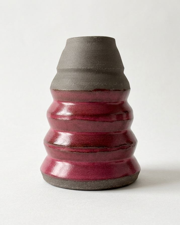 Banded Red Vase
