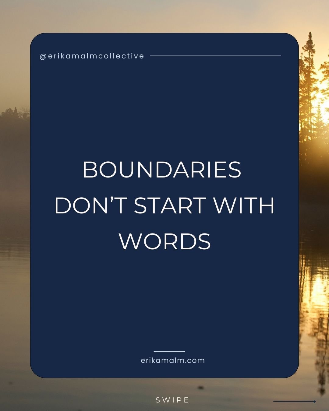 Boundaries don&rsquo;t start in your head. They start in your body.

Your body gives you information long before your mind catches up.

Boundaries begin with noticing. 

#Boundaries #MentalHealth #EmotionalWellbeing #HealingJourney #ErikaMalm #Reclai