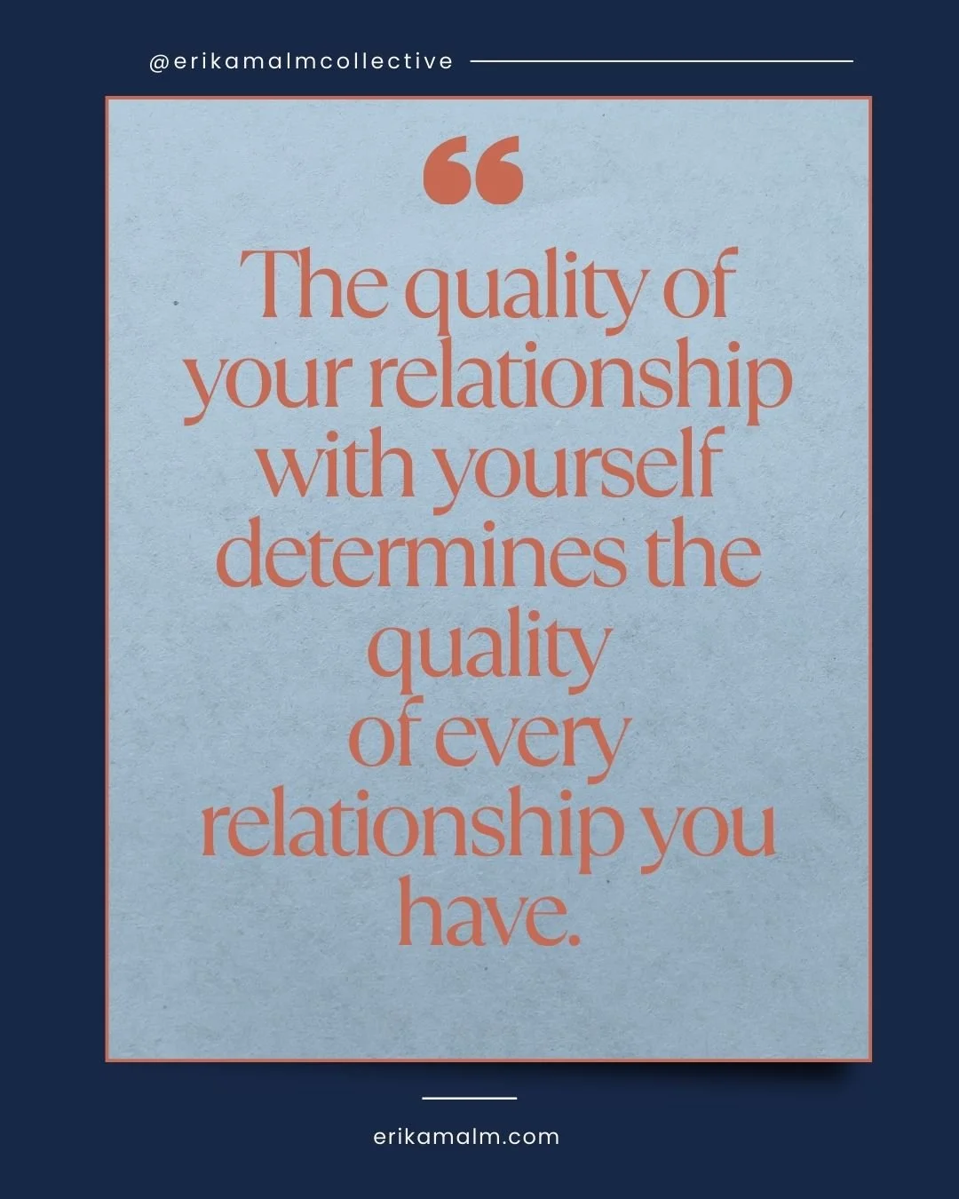 The way you speak to yourself, care for yourself, and show up for yourself sets the tone for every connection in your life.

Taking care of yourself isn&rsquo;t selfish - it&rsquo;s one of the most generous things you can do, because the more whole y