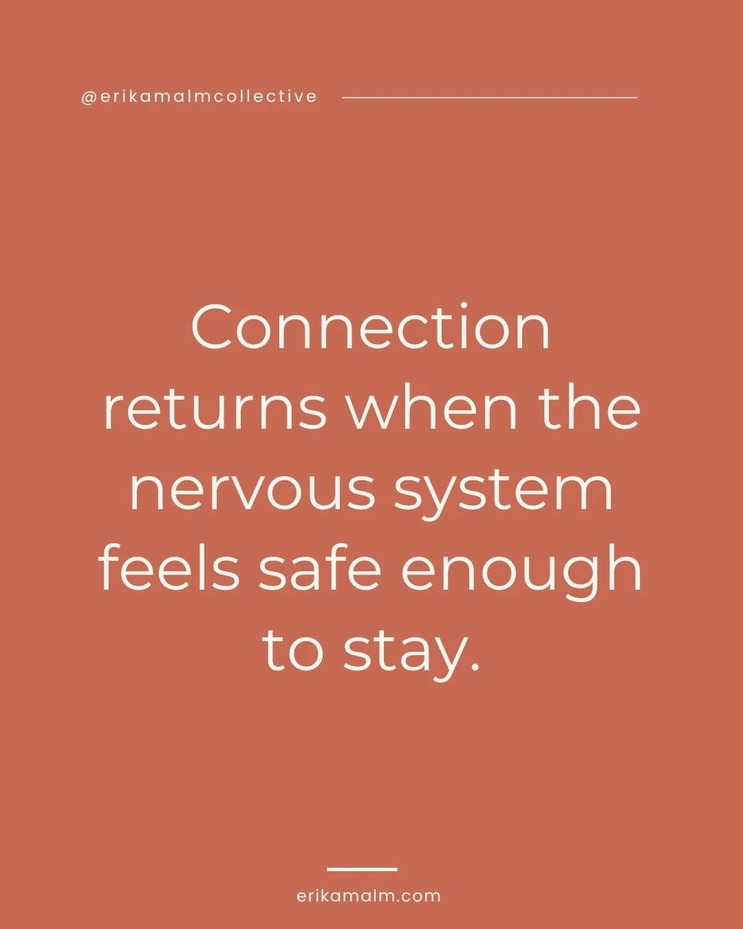 Connection doesn&rsquo;t come from trying harder.
It returns when the nervous system finally feels safe enough to stay.

What we call distance is often protection.
What we call conflict is often a bid for safety.

#ErikaMalm #NervousSystem #Attachmen