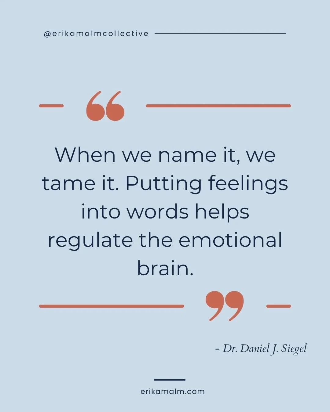 Naming what you feel creates space inside your body.

It shifts you from reacting to understanding and that is where change begins.

#ErikaMalm #emotionalawareness #nervoussystem #therapyinsights #mindbodyconnection