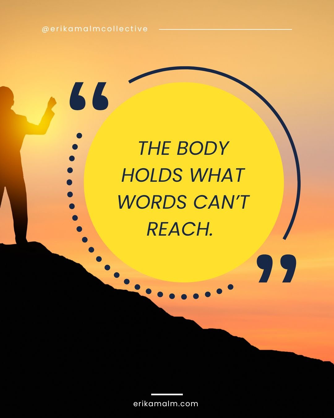 What isn&rsquo;t spoken doesn&rsquo;t disappear. 

It lives in the body, in tension, in patterns, in the quiet ways we protect ourselves.

Healing begins when we start listening to what the body has been holding all along.

#ErikaMalm #SomaticHealing