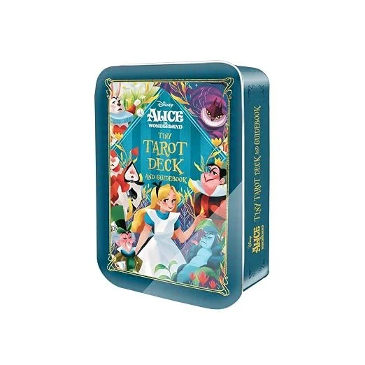 Tiny, tinned edition of "Disney's Alice in Wonderland Tarot Deck and Guidebook"