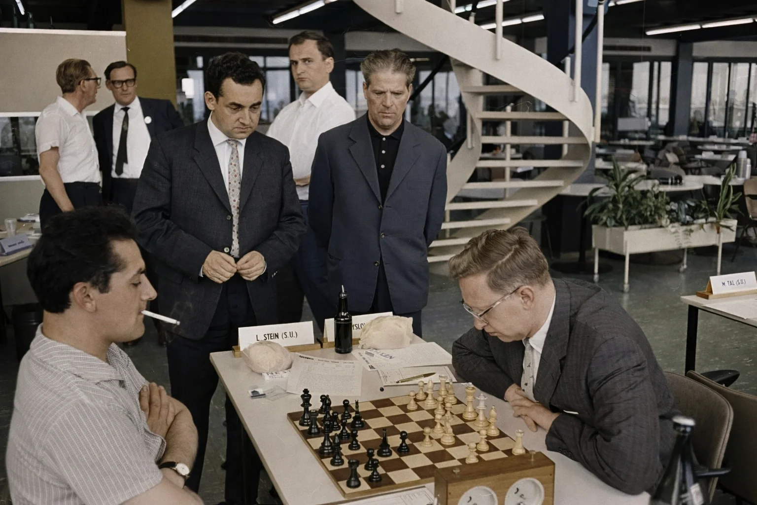 Russian grandmasters playing chess