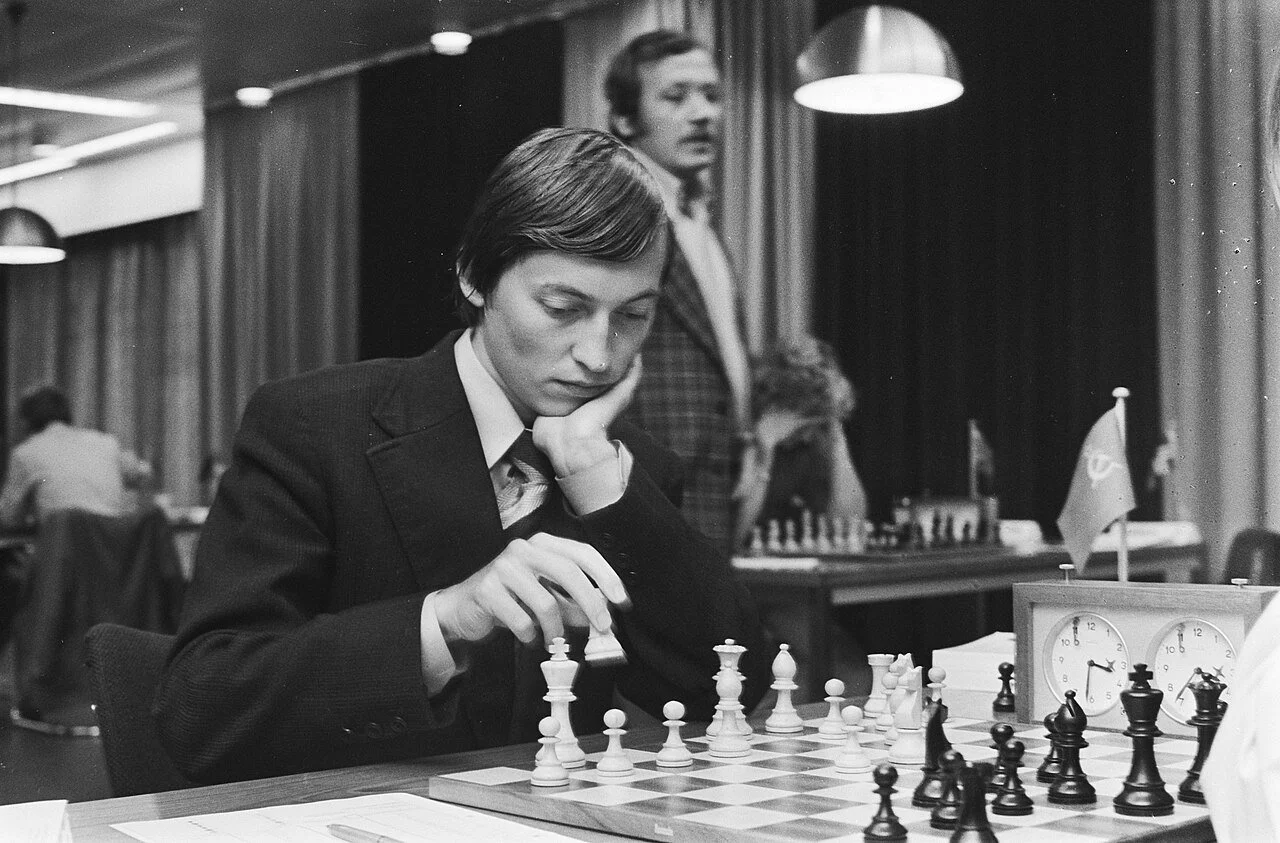 Black and White picture of the world chess champion