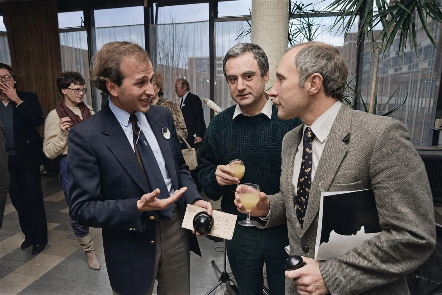 Alexander Beliavsky, Genna Sosonko, and Vladimir Tukmakov having a conversation in The Netherlands