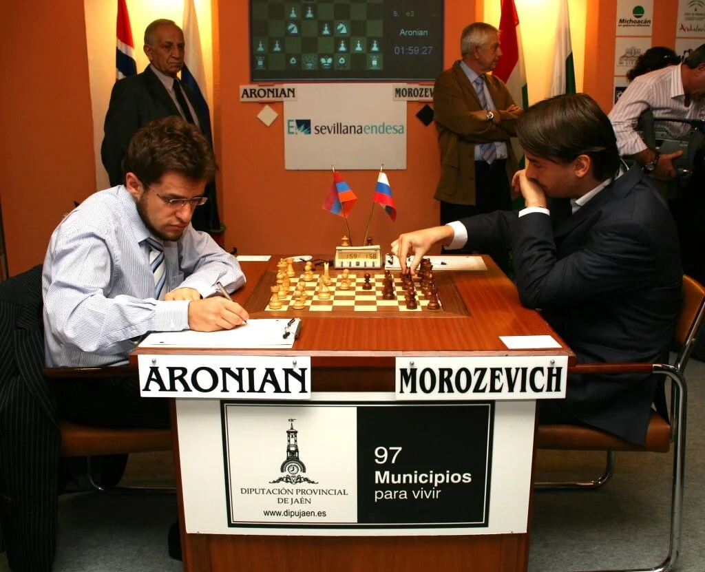 Aronian and Morozevich in Linares Spain